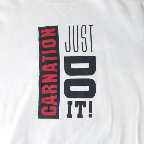 Vintage Carnation Just Do It Sweatshirt Mens XL Russell Athletic Crewneck 90s - Picture 2 of 9